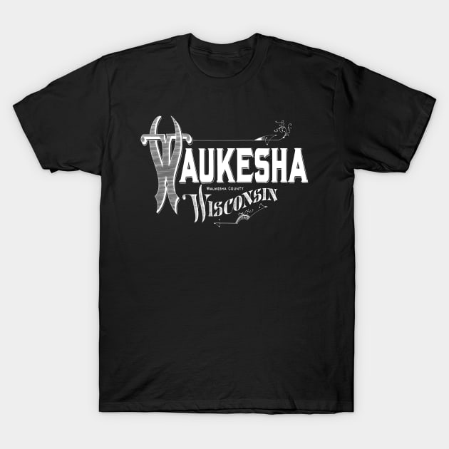 Vintage Waukesha, WI T-Shirt by DonDota